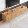 TV-Schrank 170x35x47,5 cm aus MDF in Natur mit goldfarbenen Griffen und Metallbeinen Bild 5