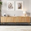TV-Schrank 170x35x47,5 cm aus MDF in Natur mit goldfarbenen Griffen und Metallbeinen Bild 5
