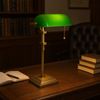 LED Bankerlampe Tischlampe, grün, messing, höhenverstellbar, H 56 cm Bild 3