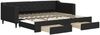 vidaXL Tagesbett Ausziehbar mit Schubladen Schwarz 90x200 cm Stoff 3197464 Bild 2