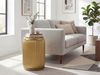 Beistelltisch Metall Rund 35cm Gold mit abnehmbarer Tischplatte - Design Wohnzimmertisch mit Stauraum - Extravaganter Couchtisch Rillenoptik - Moderner Sofatisch Klein Handmade Bild 3