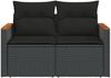vidaXL Gartensofa mit Kissen 2-Sitzer Schwarz Poly Rattan 365993 Bild 4