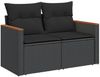 vidaXL Gartensofa mit Kissen 2-Sitzer Schwarz Poly Rattan 365993 Bild 2