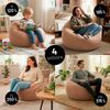 Lumaland Comfort Line Sitzsack Indoor, EPS Perlen Füllung, M, Braun, 50 x 70 x 80 cm, 120 l Bild 4