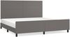 vidaXL Bettgestell mit Kopfteil Kunstleder Grau 200x200 cm Bild 2