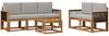 vidaXL Outdoor-Sofagarnitur mit Kissen 6 pcs Natürlich und Hellgrau 3384992 Bild 2