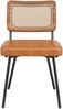 Merax 4er Set Esszimmerstühle aus Kunstleder, Polsterstühle(Set, 4 St), Rattan-Loungesessel Schminkstuhl Ergonomischer Stuhl Leichter Luxusstuhl Retro-Stuhl, Braun Bild 5