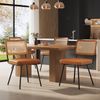 Merax 4er Set Esszimmerstühle aus Kunstleder, Polsterstühle(Set, 4 St), Rattan-Loungesessel Schminkstuhl Ergonomischer Stuhl Leichter Luxusstuhl Retro-Stuhl, Braun Bild 2