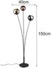 TRIO Leuchten 'Sheldon' Stehlampe 3-flammig mit Fußschalter, Leuchtmittel wechselbar, warmweiß - kaltweiß, Höhe: 150 cm Bild 4