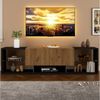 Merax Lowboard mit LED-Beleuchtung (1 St), TV-Schrank Fernsehschrank mit Glasablage und 2 Schubladen, 160 x 40 x 42 cm Bild 3