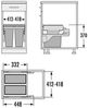 Hailo 3610941 AS Cargo Soft short 450 14/14 dunkelgrau mit 28 (2x14) Liter Füllvolumen / 2 fach Mülltrennsystem / für 45er Schrankbreite mit Frontauszug Bild 2