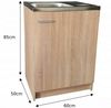 STAMAR Spülenschrank Küchenschrank 60cm Sonoma Spüle Abtropf Armatur Chrom Set Kompakt Standschrank Siphon Geschirrspüler Komplett Montagefertig Set Bild 3