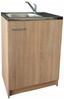 STAMAR Spülenschrank Küchenschrank 60cm Sonoma Spüle Abtropf Armatur Chrom Set Kompakt Standschrank Siphon Geschirrspüler Komplett Montagefertig Set Bild 2
