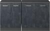 Dachschrägenschrank-Set Rion Schwarz Beton 140 cm 2er Set Schrankkorpuss 60 cm Tiefe Vicco Bild 4