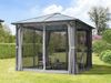 TOOLPORT Gartenpavillon 3x3 m Polycarbonat Dach ca. 6 mm - Hardtop Pavillon mit 4 Seitenteilen und Moskitonetzen in grau Bild 4