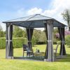 TOOLPORT Gartenpavillon 3x3 m Polycarbonat Dach ca. 6 mm - Hardtop Pavillon mit 4 Seitenteilen und Moskitonetzen in grau Bild 3