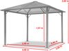 TOOLPORT Gartenpavillon 3x3 m Polycarbonat Dach ca. 6 mm - Hardtop Pavillon mit 4 Seitenteilen und Moskitonetzen in grau Bild 2