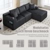 Modulares Sofa 257x90–160x62 cm in Grau – Cordbezug mit Chaiselongue, 5 Kissen, Seitentaschen & Cupholder Bild 5