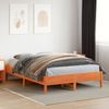 vidaXL Massivholzbett ohne Matratze Wachsbraun 150x200 cm Kiefernholz 842697 Bild 3