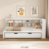 Flieks Massivholzbett, Einzelbett 90x200cm mit Stauraum, USB-Aufladen und Unterbett 90x190cm Bild 2