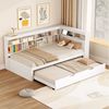 Flieks Massivholzbett, Einzelbett 90x200cm mit Stauraum, USB-Aufladen und Unterbett 90x190cm Bild 5