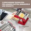manuelle Nudelmaschine Edelstahl/Metall ROT - inkl. Rezeptbuch - für Spaghetti, Pasta und Lasagne (7 Stufen) Bild 5