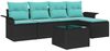 vidaXL Gartensofa-set mit Kissen 6 pcs Schwarz Poly-Rattan 3345336 Bild 2