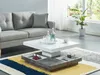 Vente-unique - Couchtisch mit drehbarer Tischplatte - MDF - Weiß lackiert & Beton-Optik - FAUSTO II Bild 2