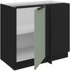 Küchen Eckunterschrank 105 cm Küche ARIA Aquamarin ultra matt + Schwarz matt, hochwertige Fronten mit Anti Fingerprint Beschichtung Küchenzeile Küchenblock Bild 3