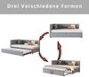 Schlafsofa L-förmig Polsterbett, mit Ausziehbett, platzsparendes Design, geeignet als Kinderbett und Gästebett, Samtstoff, grau, 90 x 200 cm Bild 5
