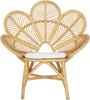 Rattanstuhl natürlich Auflage beige Pfauform 2er Set FLORENTINE Bild 5