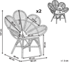 Rattanstuhl natürlich Auflage beige Pfauform 2er Set FLORENTINE Bild 2