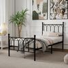 Einzelbett Metall 90x200 cm, Schwarz, Lattenrost, Stauraum 27 cm, rustikal (ohne Matratze) Bild 5