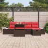 vidaXL Gartensofa-set mit Kissen mit Speicher 6 pcs Poly-Rattan 3359871 Bild 3