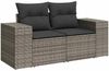 vidaXL 7-tlg. Garten-Sofagarnitur mit Kissen Grau Poly Rattan 3327385 Bild 5