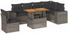 vidaXL 7-tlg. Garten-Sofagarnitur mit Kissen Grau Poly Rattan 3327385 Bild 2