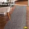 ANRO Küchenläufer Premium Einfarbig RUNNA Läufer Küchenteppich Stoff-Teppich, Rechteckig, Höhe: 3 mm, Stoff schmutzabweisend 67x100cm Uni Taupe robust Bild 3