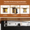 Ausziehtisch 110–140 cm mit Stauraum, LED-Beleuchtung, Sicherheitsglas, erweiterbarer Esstisch modern mit Snack-Regal Bild 5