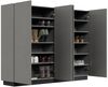 Raumwunder Schuhschrank Alius-XL 4 Türen 36 Paar Asche : Asche / Grafit Bild 5