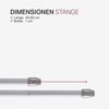Bestlivings Vitragestange 2er-Pack, Ø 10 mm, 1-läufig, ausziehbar, mit Schraubhaken, verschrauben, Edelstahl, für Küchen- & Bistrogardinen Bild 2