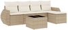 vidaXL 6-tlg. Garten-Sofagarnitur mit Kissen Beige Poly Rattan 3221297 Bild 2