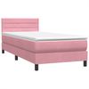 vidaXL Boxspringbett mit Matratze & LED Rosa 90x210 cm Samt 3316964 Bild 5