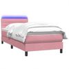 vidaXL Boxspringbett mit Matratze & LED Rosa 90x210 cm Samt 3316964 Bild 3