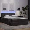 vidaXL Bett mit Stauraum und LED mit LED Grau 140 x 190 cm Kunstleder 3371031 Bild 5