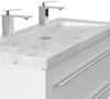 Badmöbel Marmor Carrara White Damo 100 cm 2 Hahnlöcher SoftClose weiß hochglanz : Weiss hochglanz Bild 5