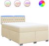 vidaXL Boxspringbett mit Matratze Creme 140x200 cm Stoff 3288223 Bild 2