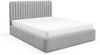 MEBLINI Polsterbett 140x200 mit Lattenrost ohne Matratze – BRIATORE – Hellgrau Samt – Doppelbett mit Bettkasten - Stauraumbett - Kopfteil Bett mit Stauraum Bild 2