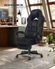 Gaming-Stuhl, ergonomischer Computerstuhl, Bürostuhl, mit Fußstütze, Kopfkissen, Lendenkissen, Oberfläche aus Samt Bild 2
