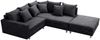 Wohnlandschaft Sofa Couch Ecksofa Eckcouch Gewebestoff schwarz + Hocker Minsk R Bild 5