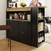 Um 360° drehbarer Bartisch / Sideboard 105x39x102 cm, 4 Schubladen, schwarz/gold Bild 3
